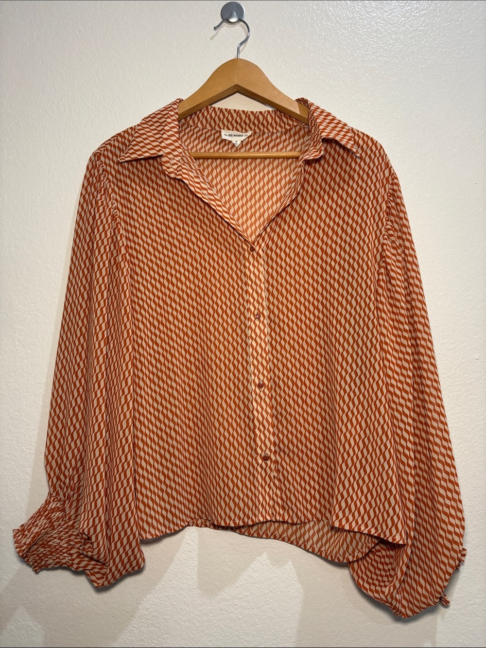 dark orange boutique blouse